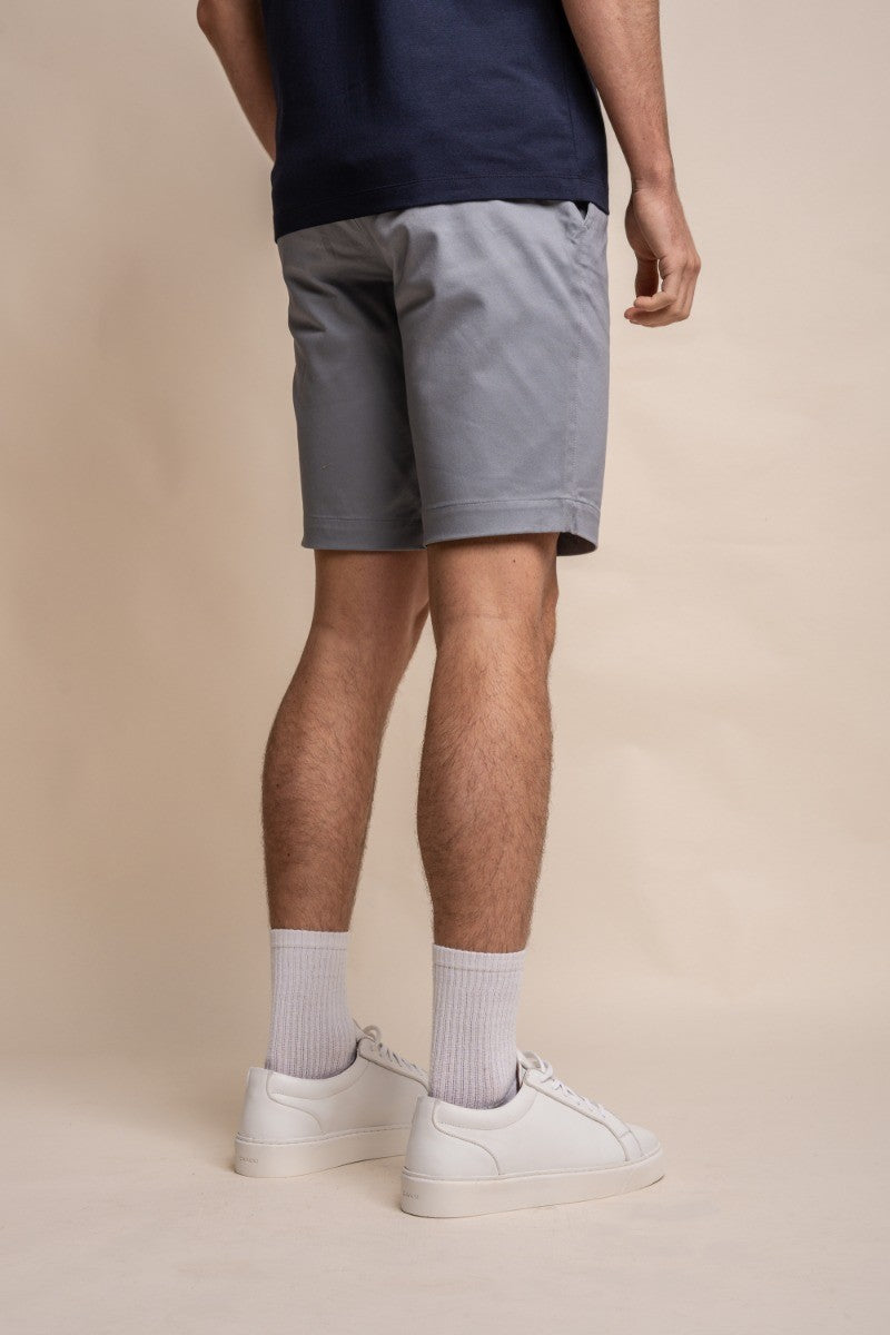 Men's Cotton Casual Slim Fit Chino Shorts - DAKOTA - Grey