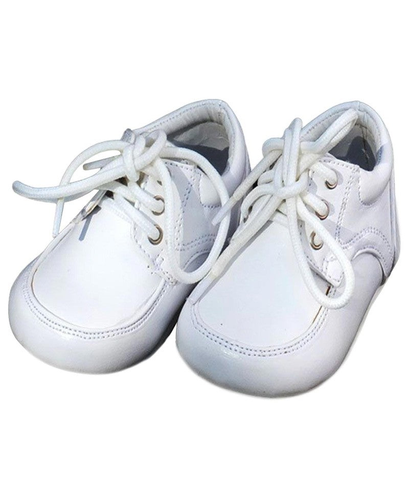 Baby Boys Lace Up Christening Shoes - White