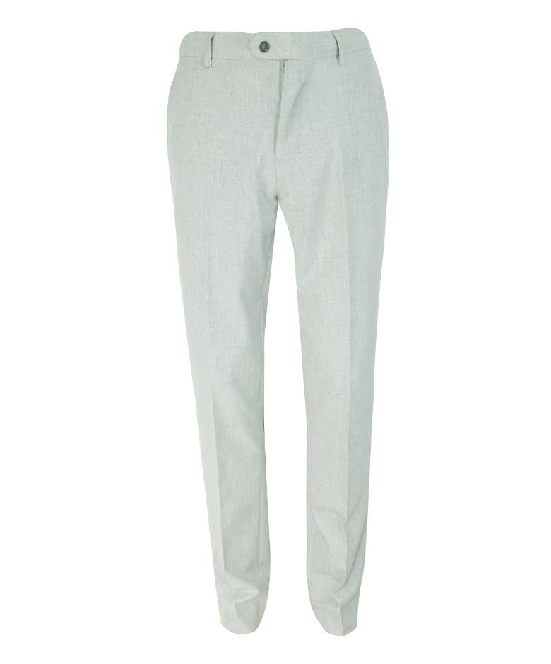 Men's Slim Fit Formal Ivory Trousers - VENETO - Light Grey