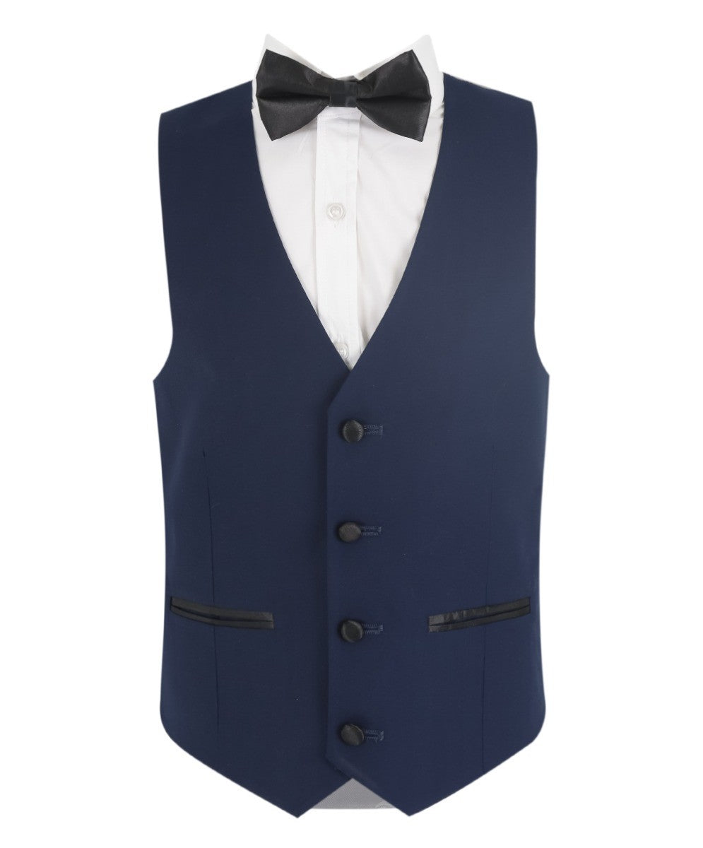 Boys Sheen Lapel Tuxedo Dinner Suit - Navy Blue