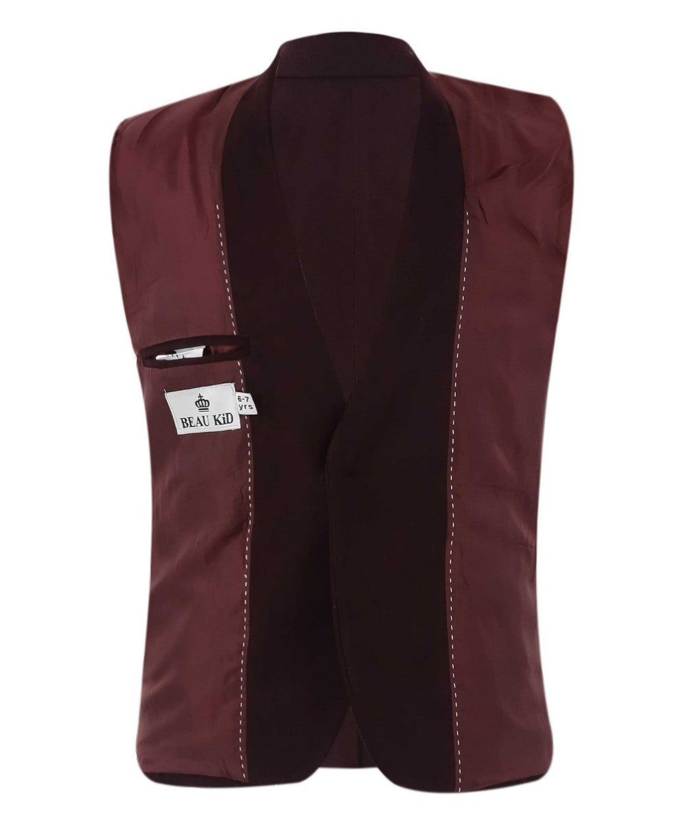 Boys Slim Fit Formal Suit Set - ARCHIE - Burgundy