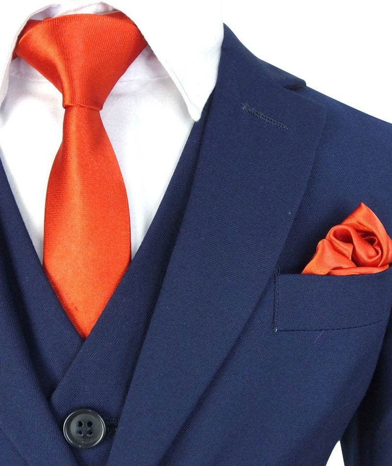 Boys Slim Fit Formal Blue Suit - Blue