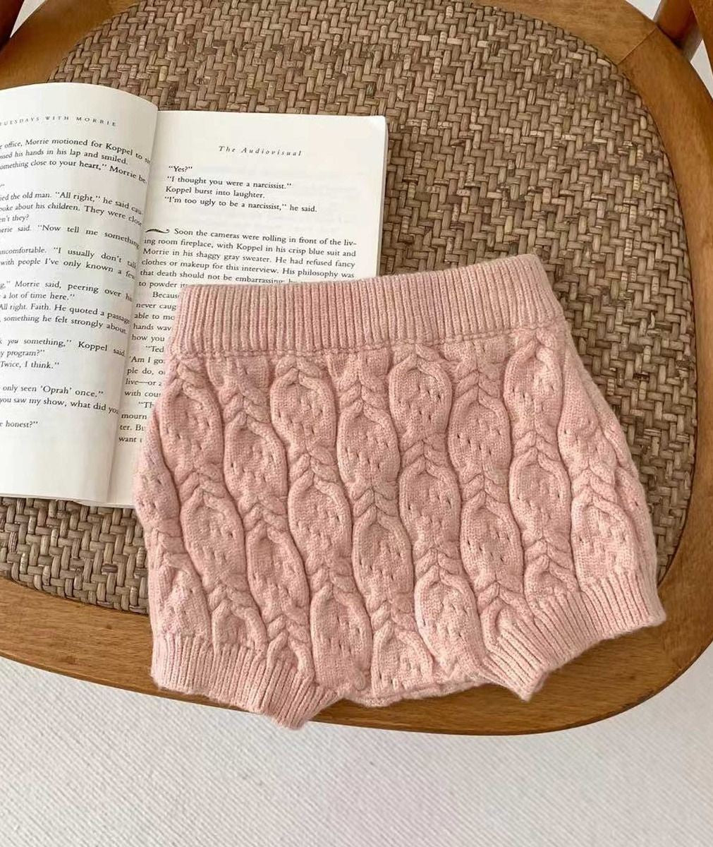 Baby Girls Pink Cable Knit Jumper & Shorts Set - 8483 - Pink