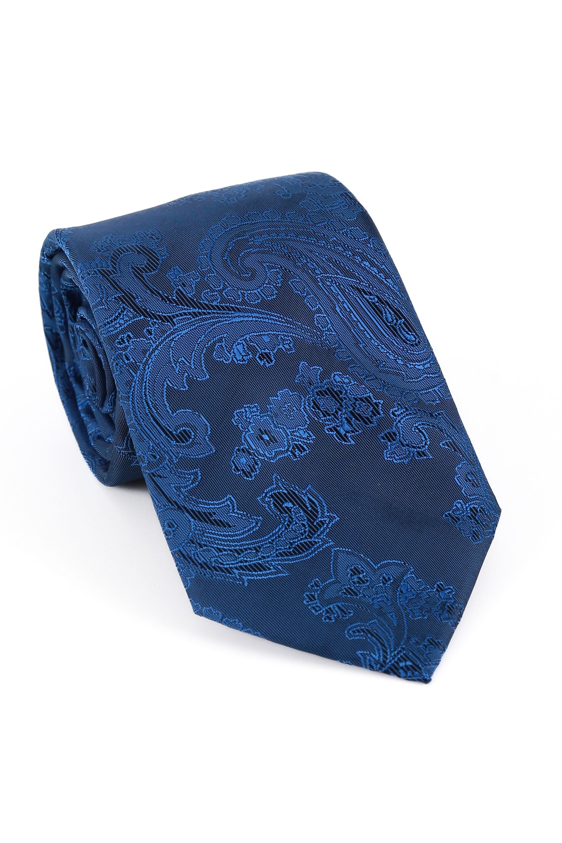 Men's Paisley Tie Cufflink Set - Blue