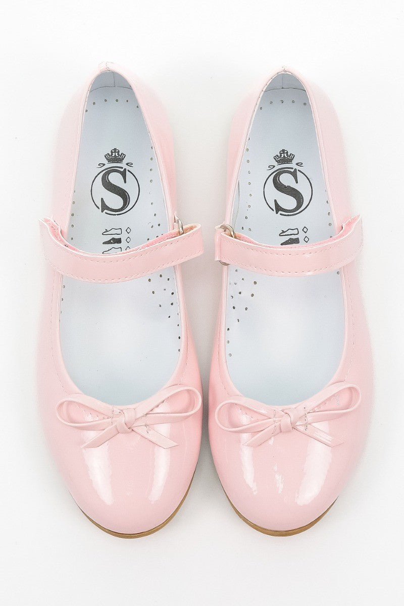 Girls Mary Jane Flat Dress Shoes - ANNA - Pink