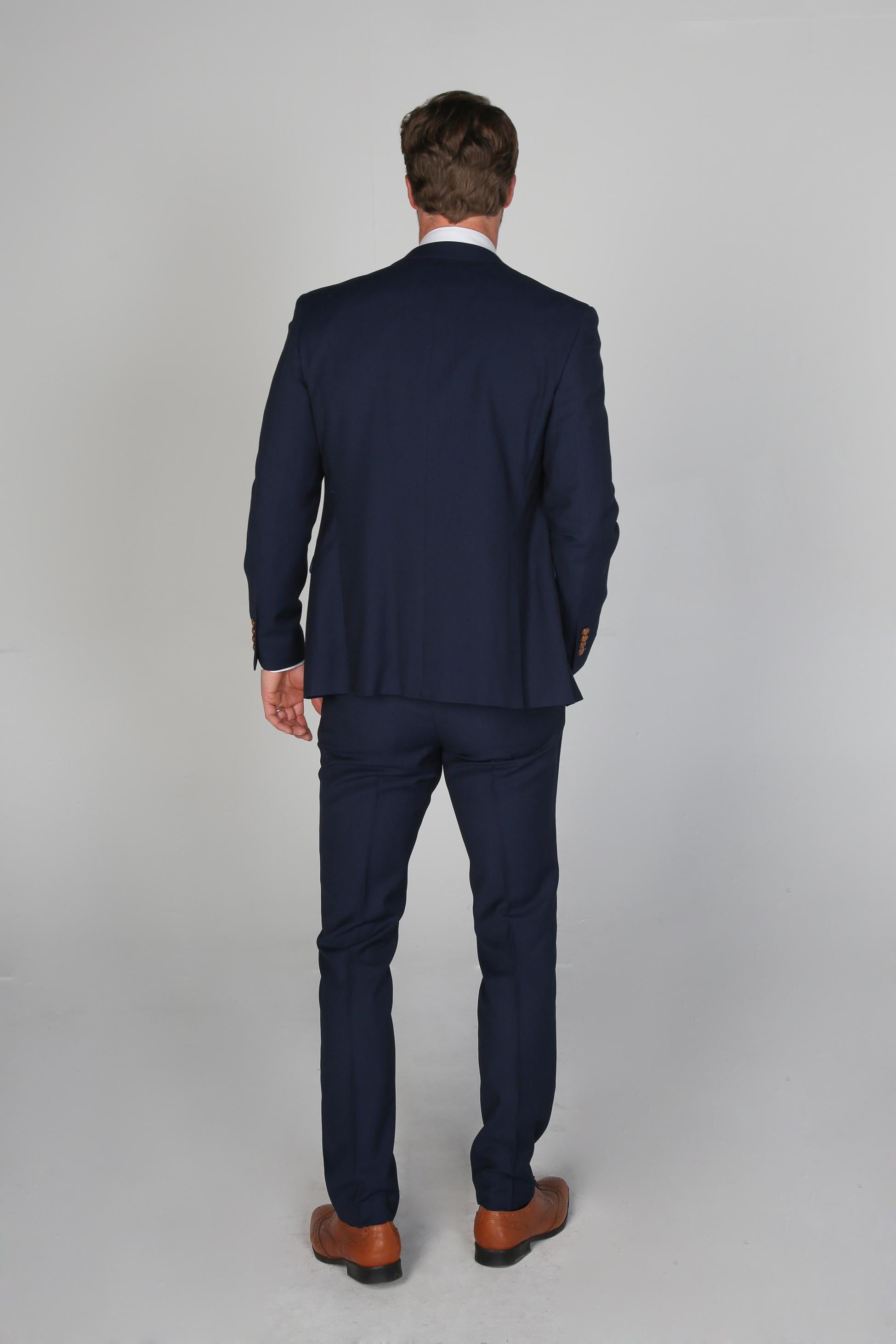 Men's Tailored Fit Formal Suit - MAYFAIR - Navy Blue