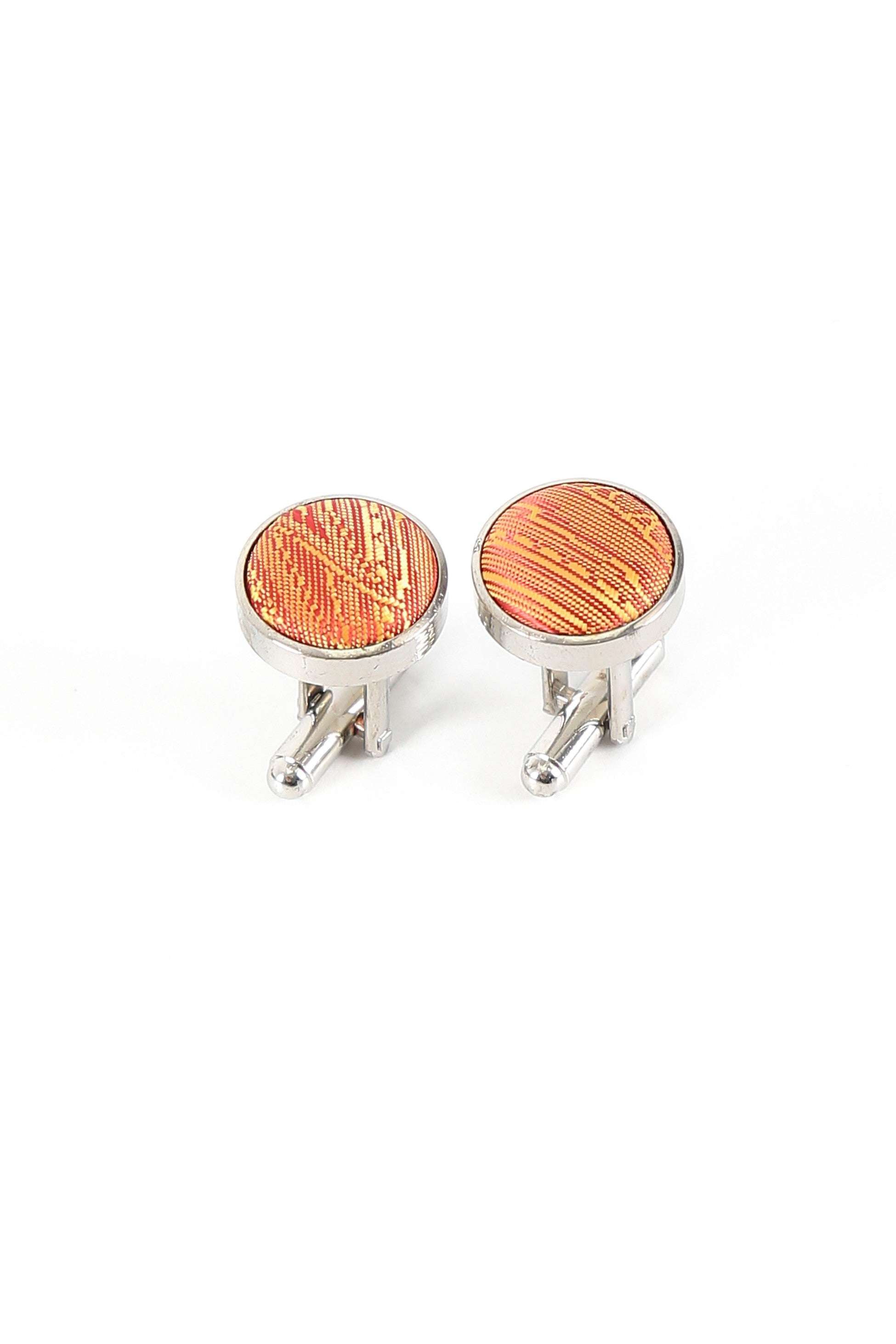 Men's Paisley Tie Cufflink Set - Orange