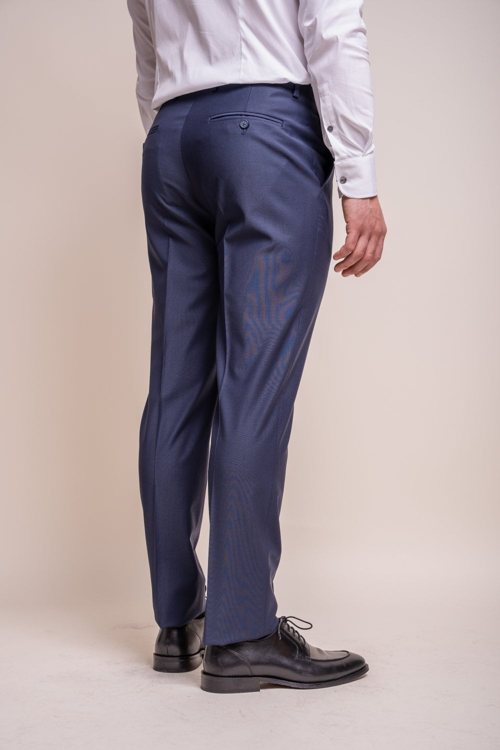 Men's Wool Blend Slim Fit Trousers- BOND - Navy