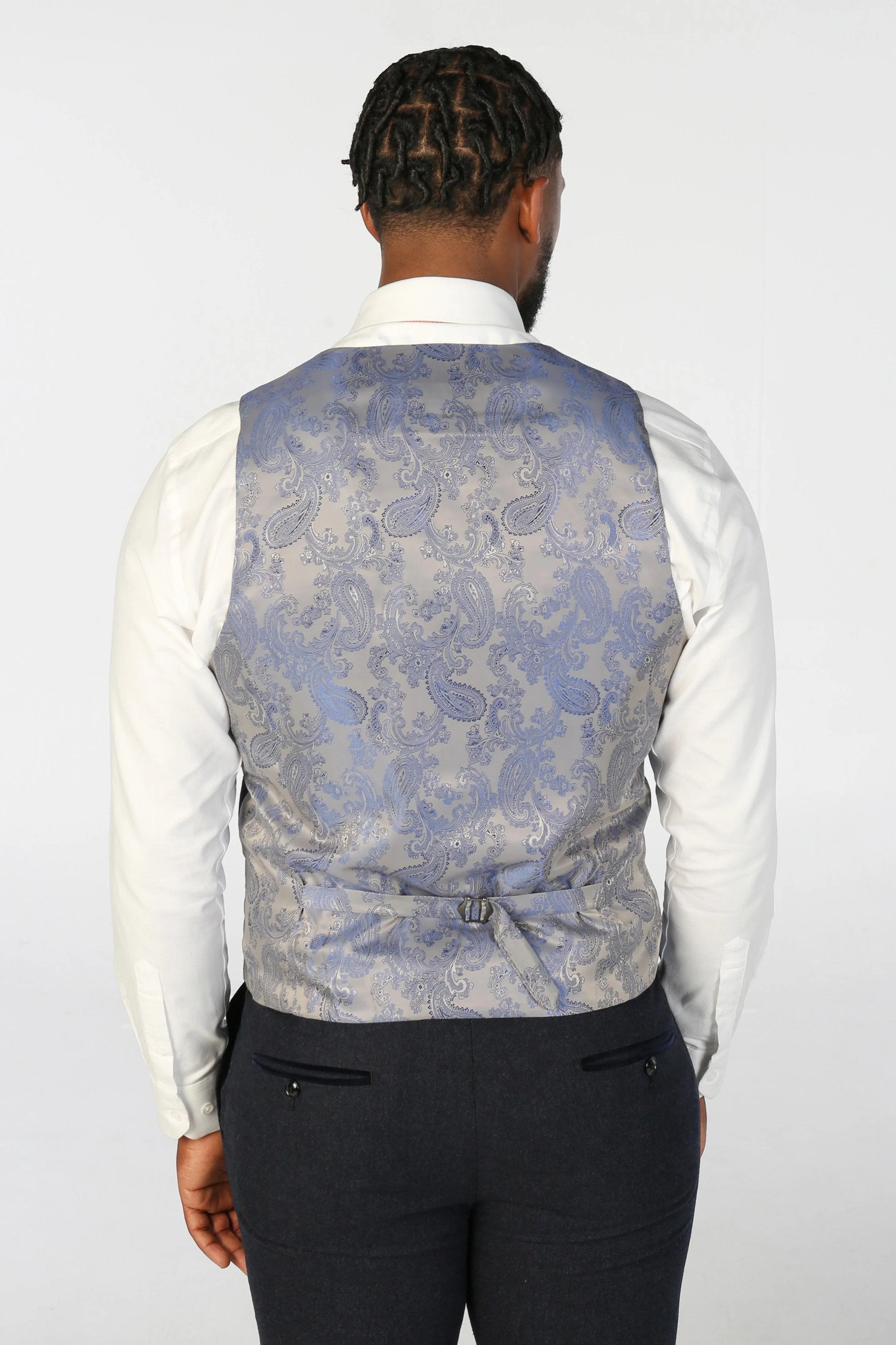 Men’s Wool Blend Formal Waistcoat - OSCAR - Navy