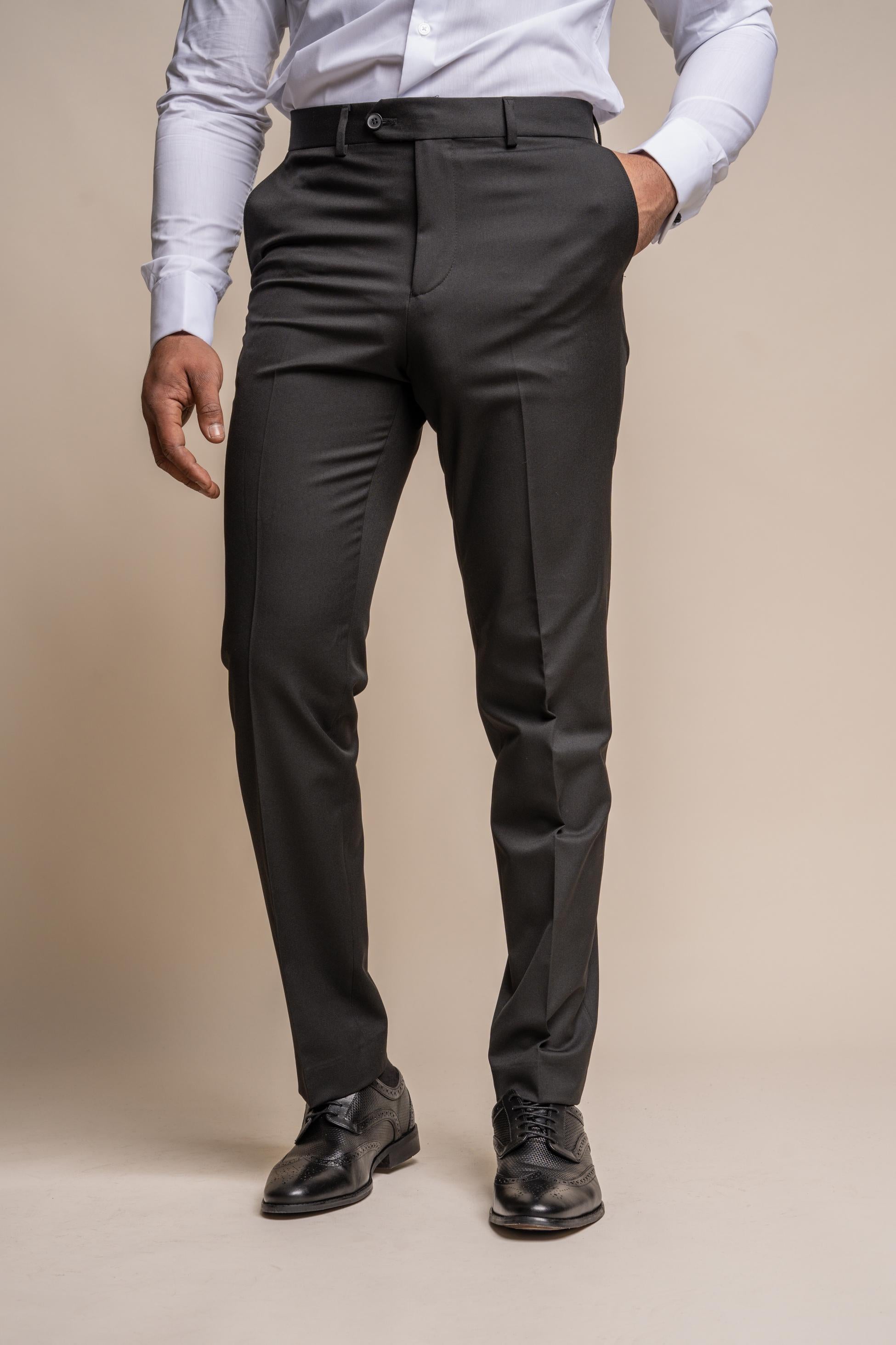 Men's Slim Fit Tuxedo Black Suit - Black