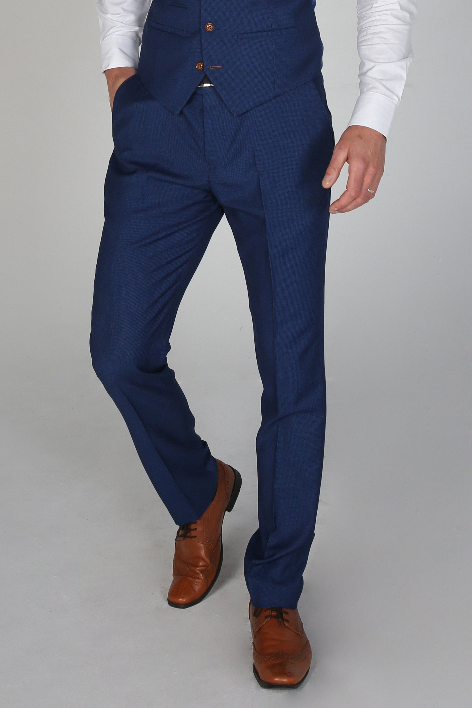 Men's Tailored Fit Trousers - MAYFAIR - Blue