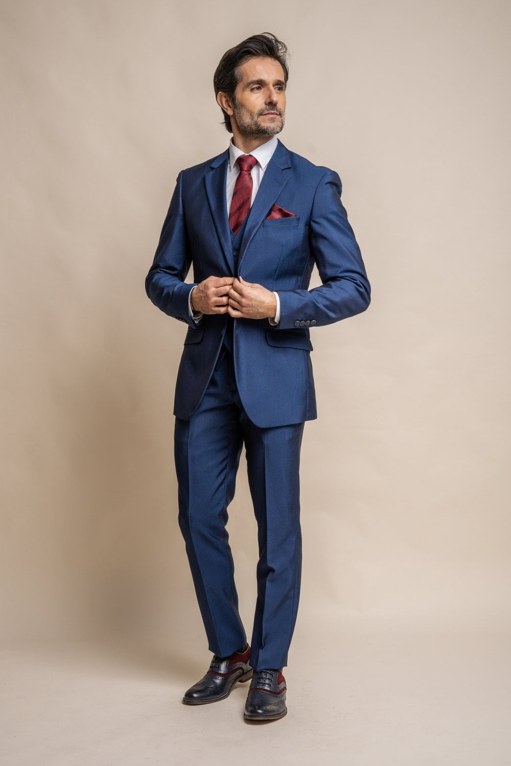 Men's Slim Fit Formal Royal Blue Suit - FORD - Royal Blue