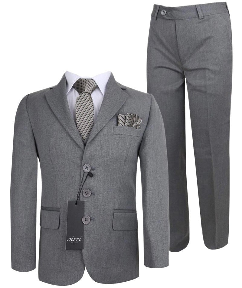 Boys Slim Fit Formal Suit - Sebastian Le Blanc - Grey