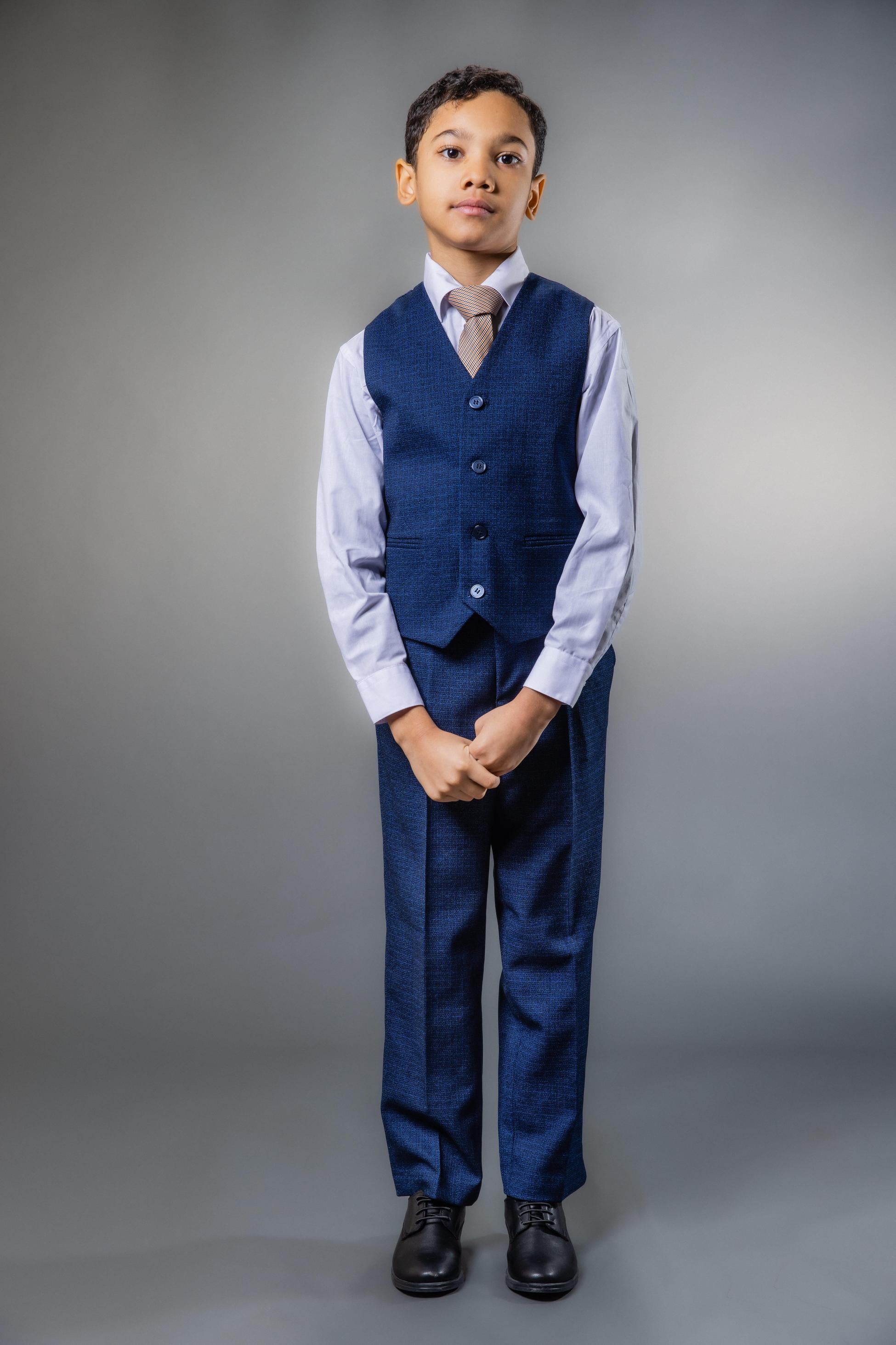 Boys Slim Fit Indigo Blue Suit - MATEO