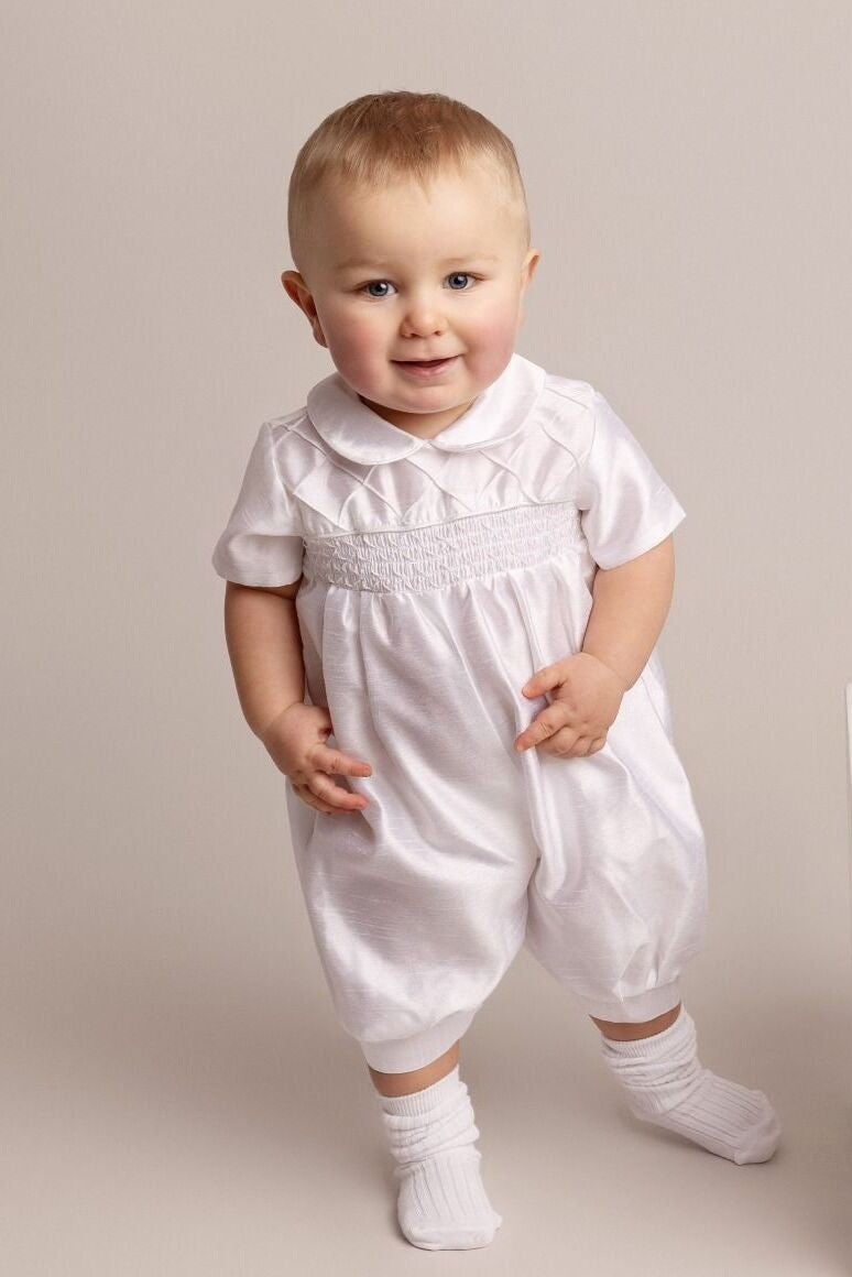 Baby boys Off White Christening Romper - Andrew - Off white