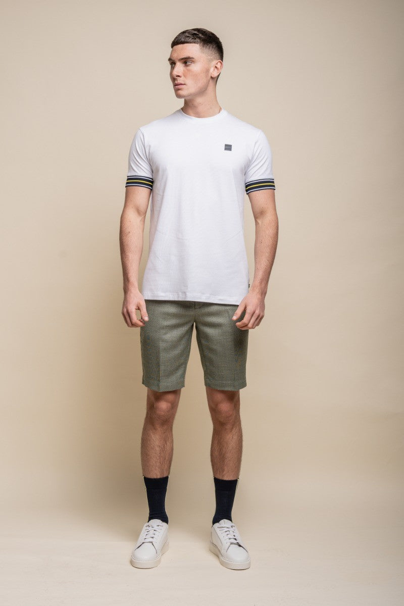 Men's Mid Rise Slim Fit Shorts- MIAMI - Sage Green