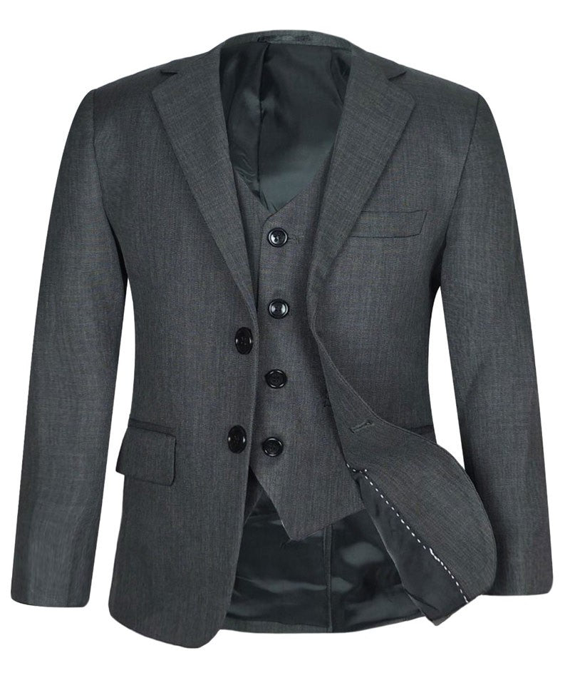 Boys Tailored Fit Formal Suit - Charcoal Grey