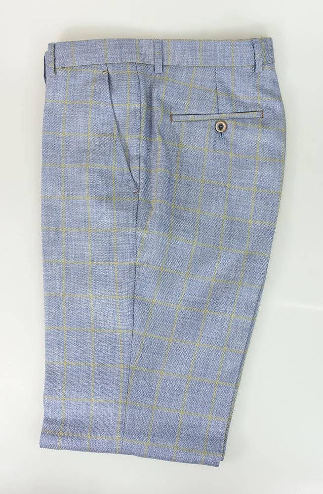 Men's Retro Check Trousers - CONNOR - Light Blue