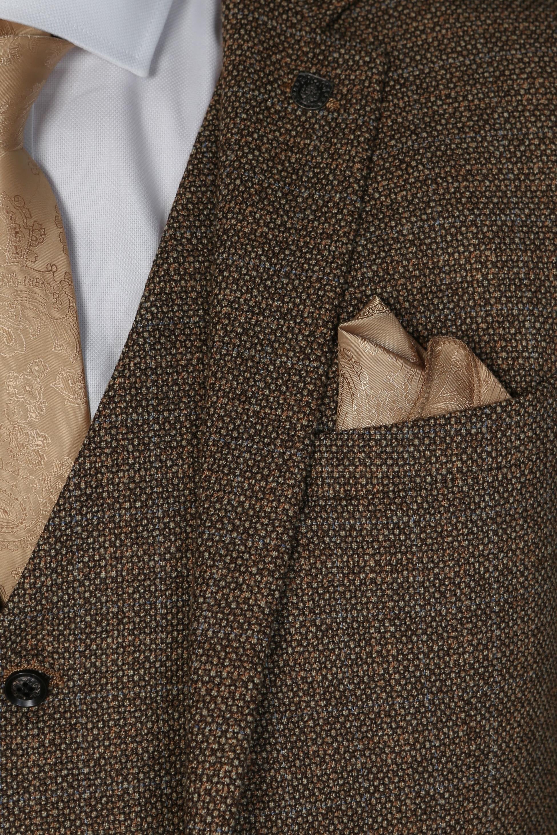 Men's Tweed-like Tailored fit Suit Jacket - Ralph - Brown