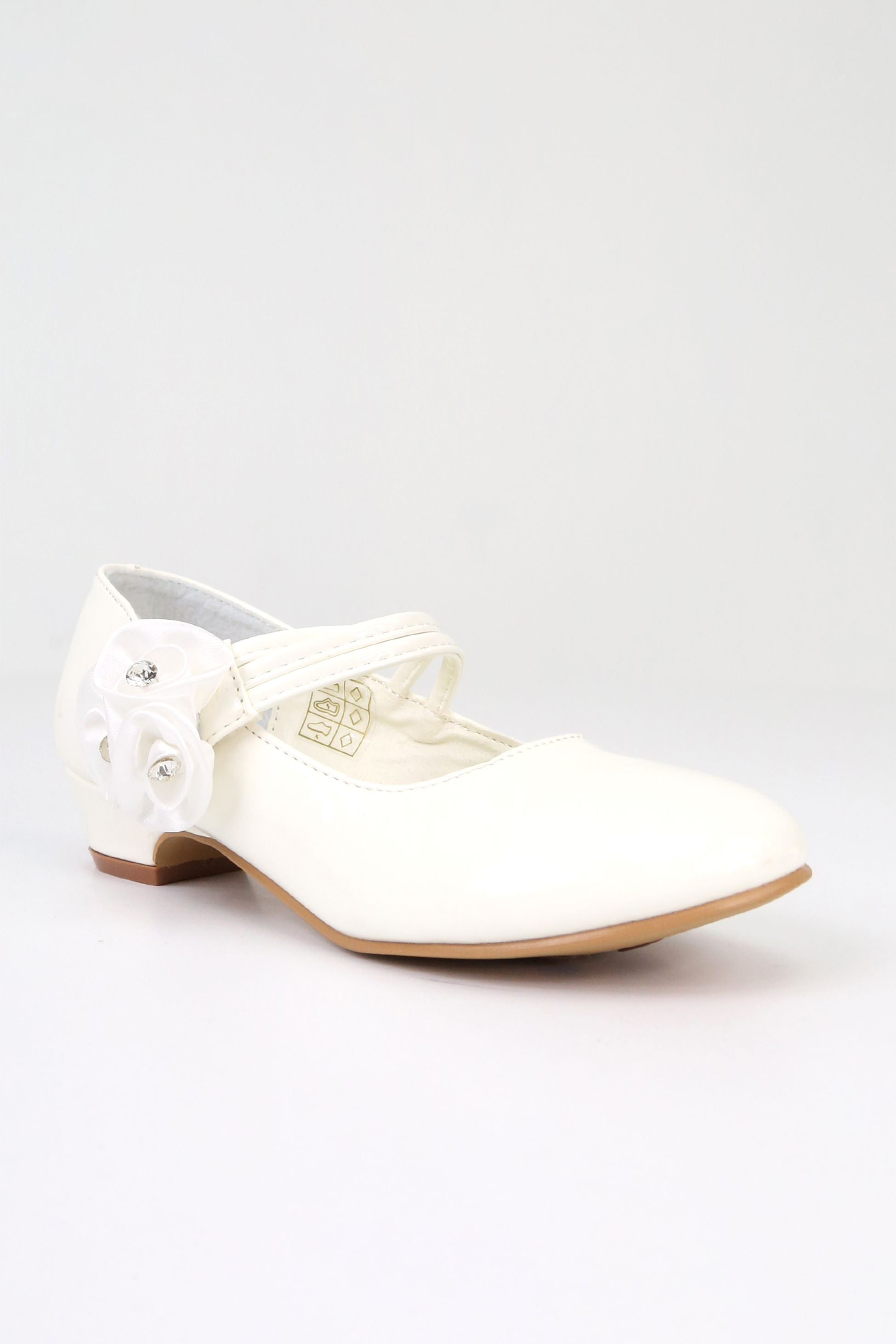 Girls' Mary Jane Low Heal Patent Dress shoes - Ivory