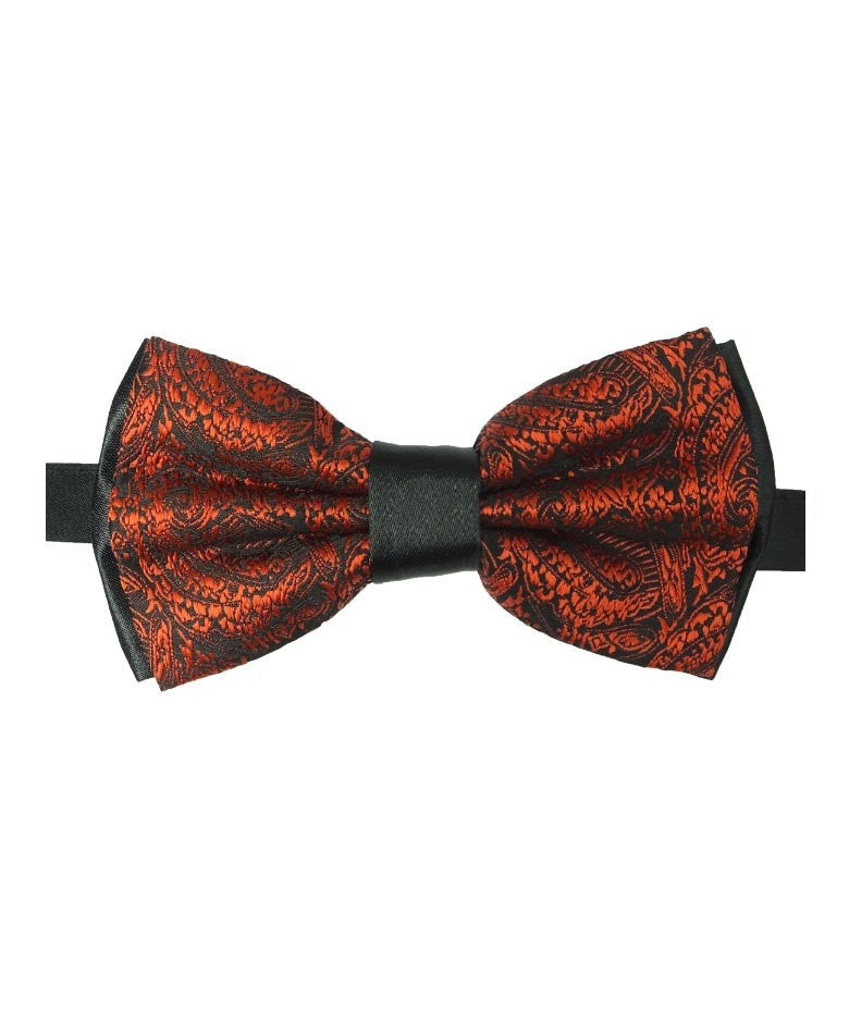 Boys & Men's Paisley Bow Tie and Hanky Set - Red