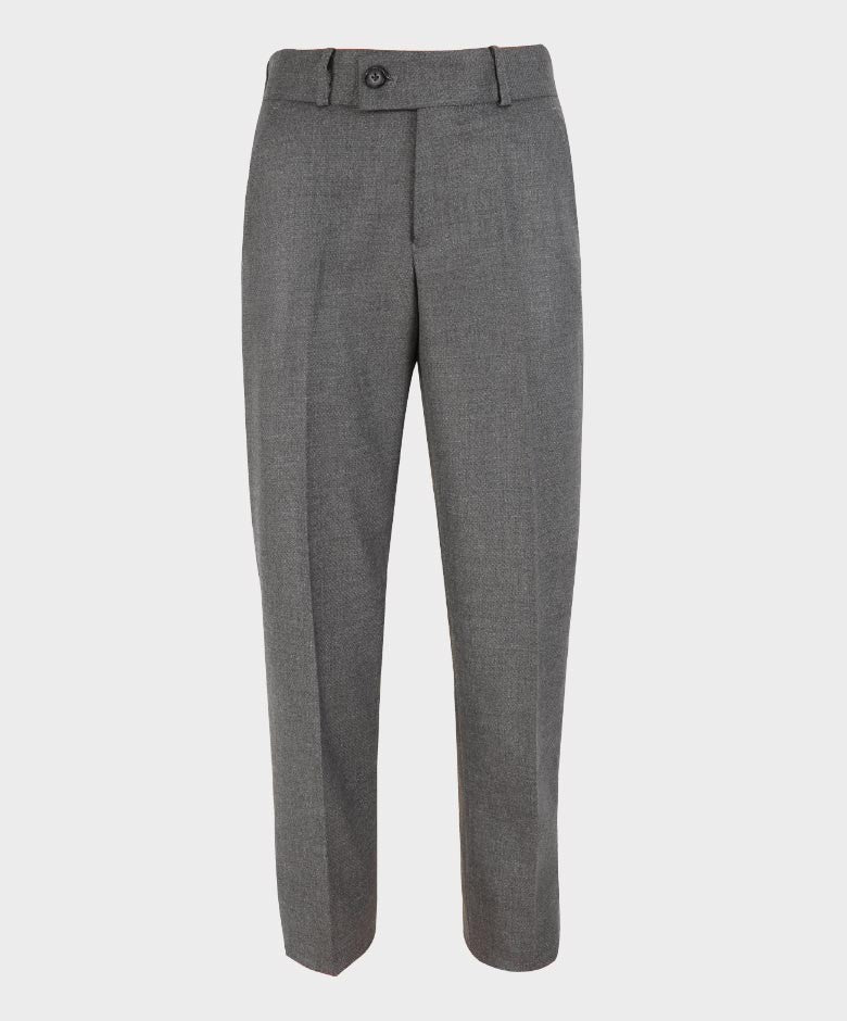 Boys Tailored Fit Windowpane Retro Check Suit - Grey - Burgundy