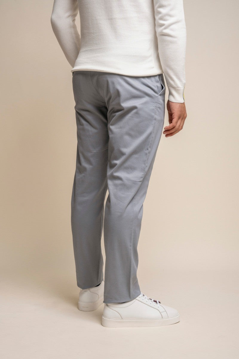 Men's Cotton Chino Trousers - DAKOTA - Arctic Grey