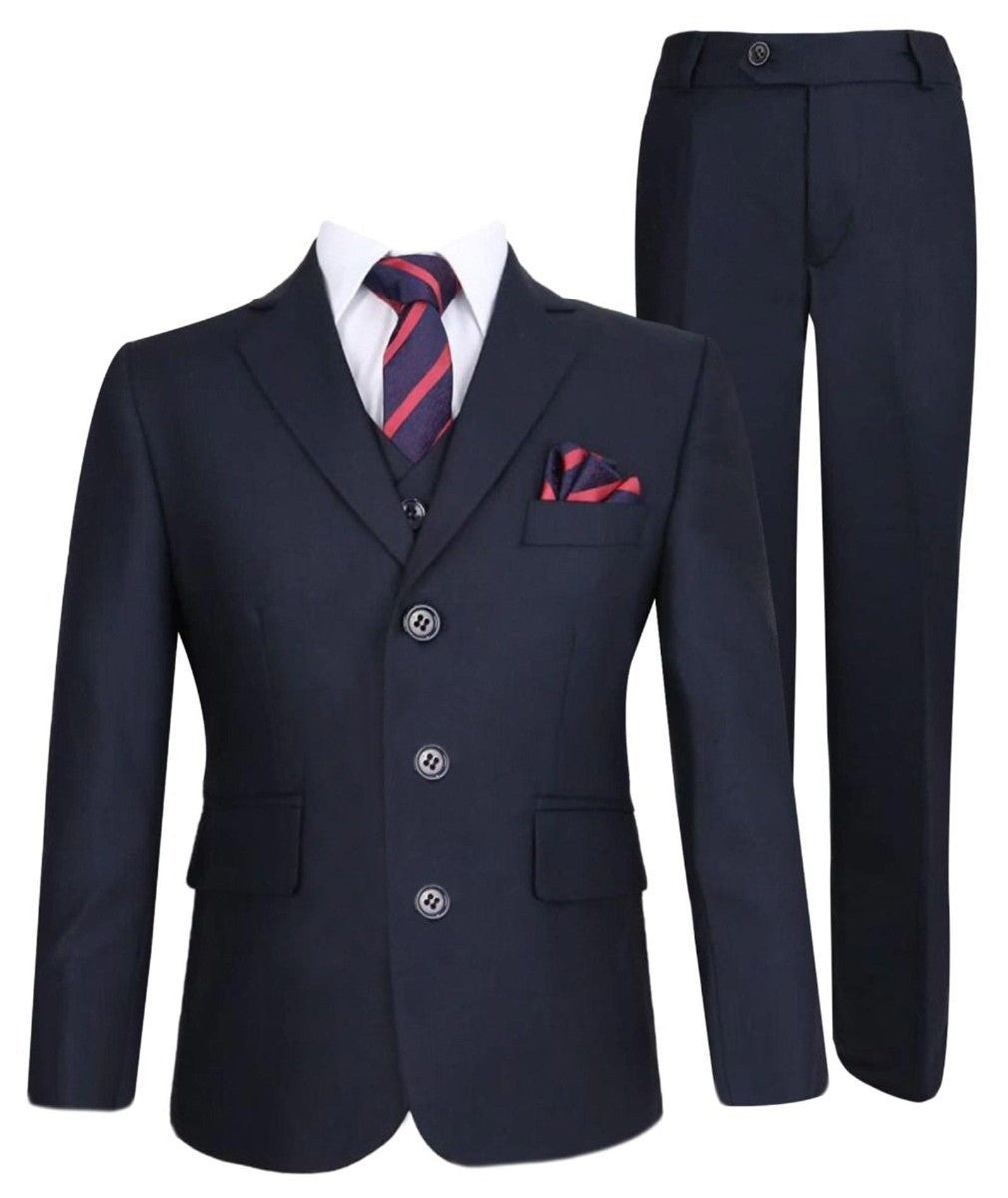 Boys Slim Fit Formal Suit - Sebastian Le Blanc - Navy Blue