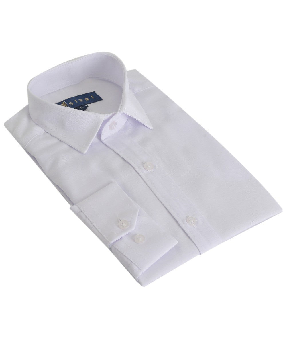 Boys Slim Fit Classic Cotton Blend Shirt - White