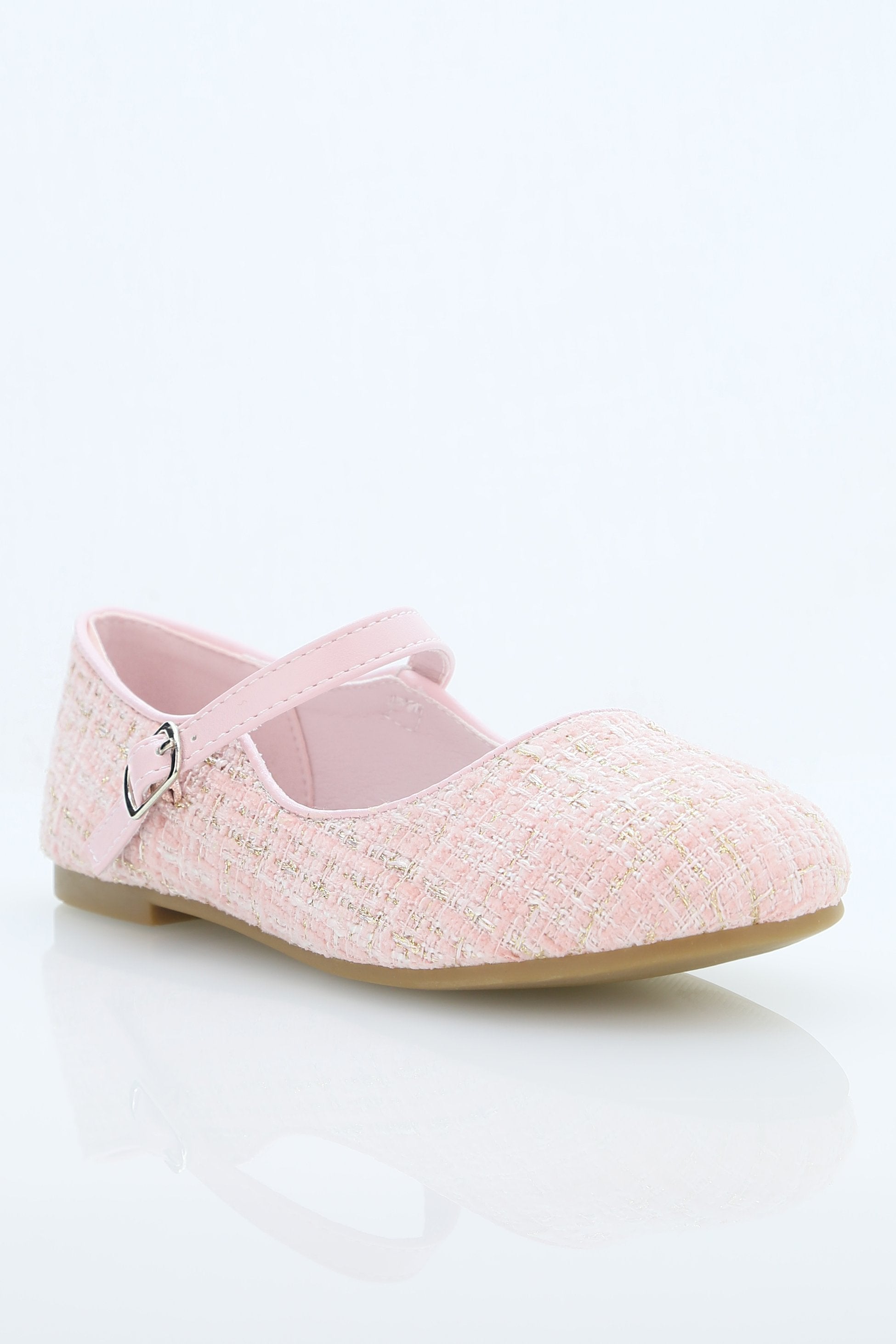 Girls' Tweed Flats Mary Jane Shoes - SUZANNE - Pink