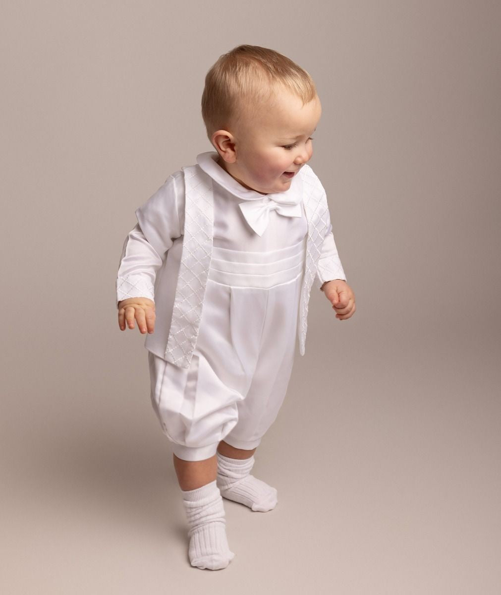 Baby Boys White Christening Outfit Set - LIAM - White