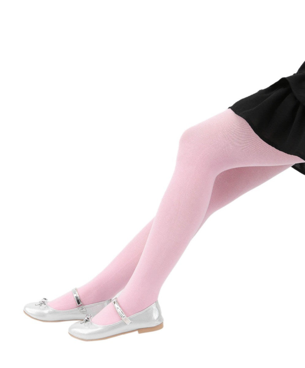 Girls Fleece Footed Ultra Soft Opaque Tights - Pink