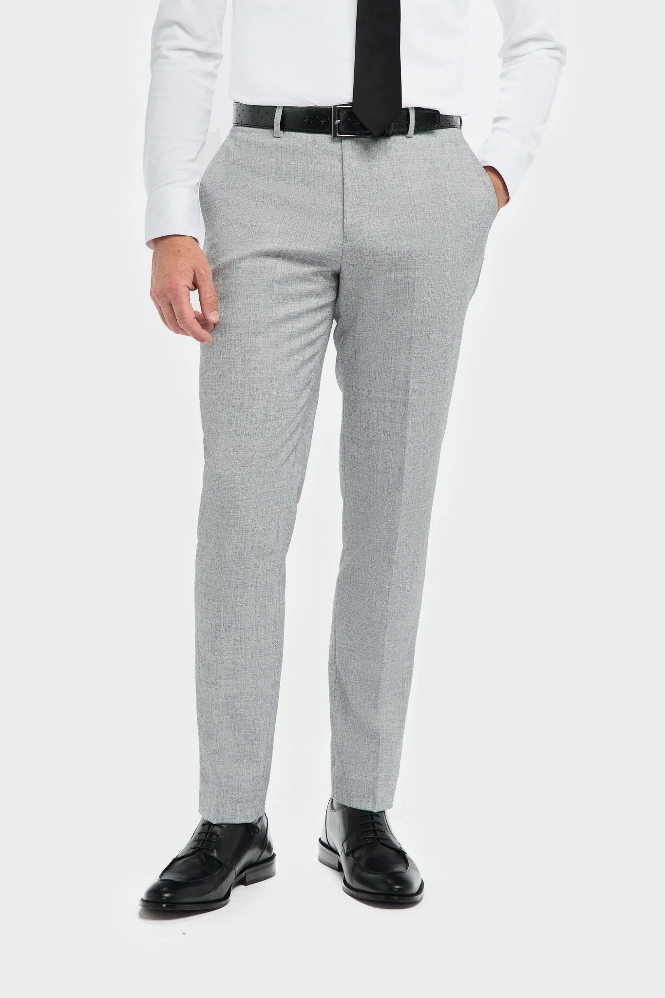 Premium Slim Fit Formal Men's Trousers – MALIBU - Grey