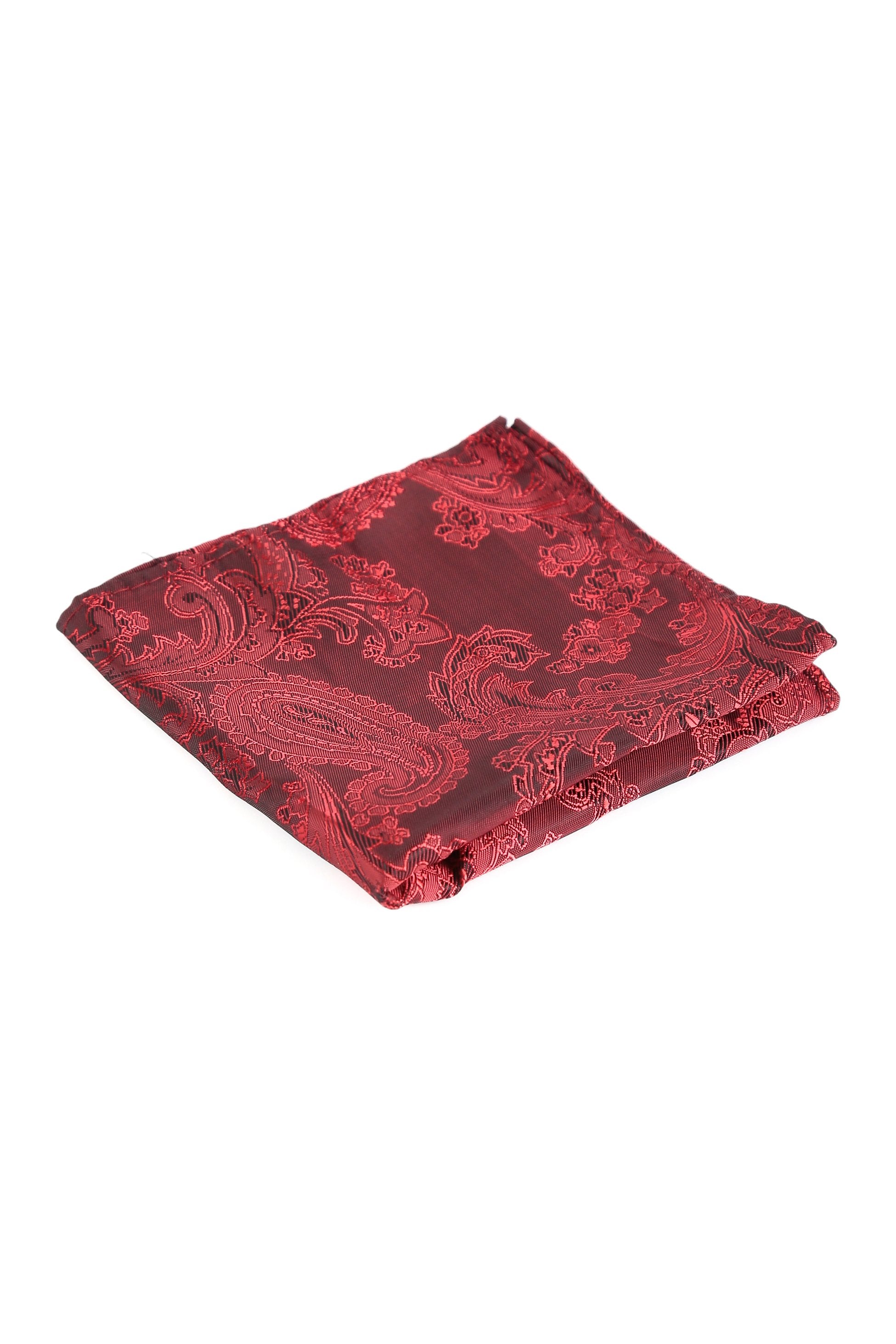 Men's Paisley Tie Cufflink Set - Red