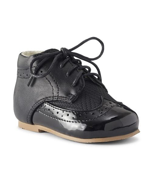 Baby &amp; Boys Two-tone Leather Brogue Shoes ANTONIO - Black