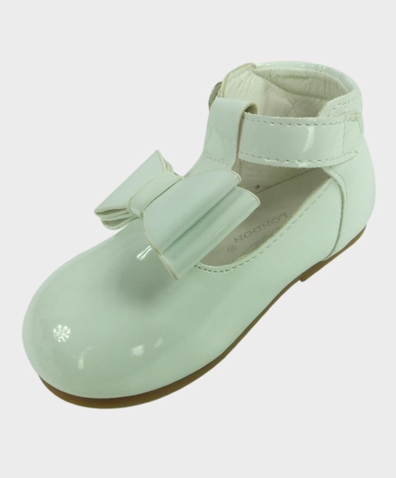 Girls Patent Botties Ankle Shoes - White