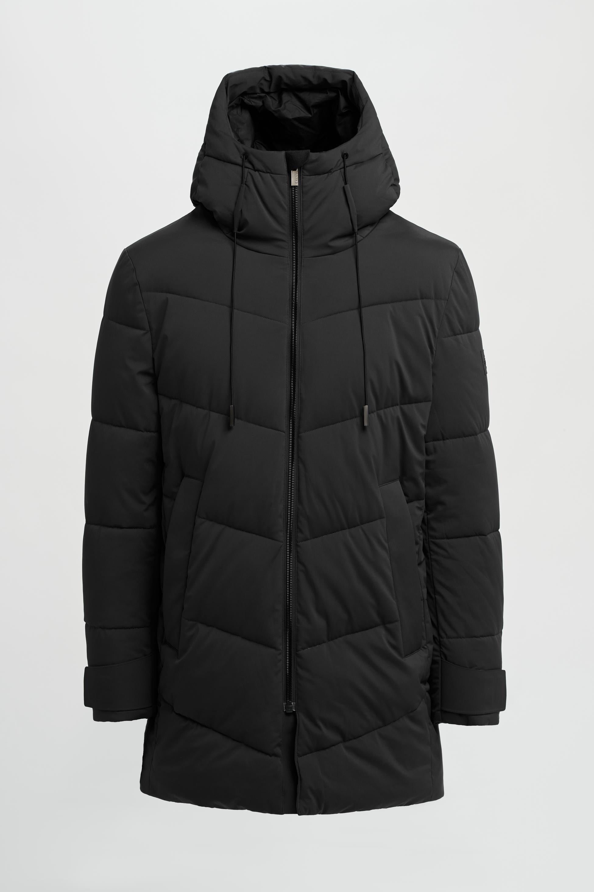 Men's Quilted Puffer Jacket Winter Coat - FABINI - Black