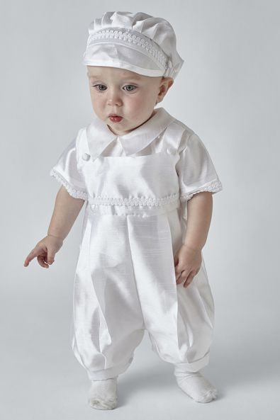 Baby Boys White Christening Romper Set - BEN - White