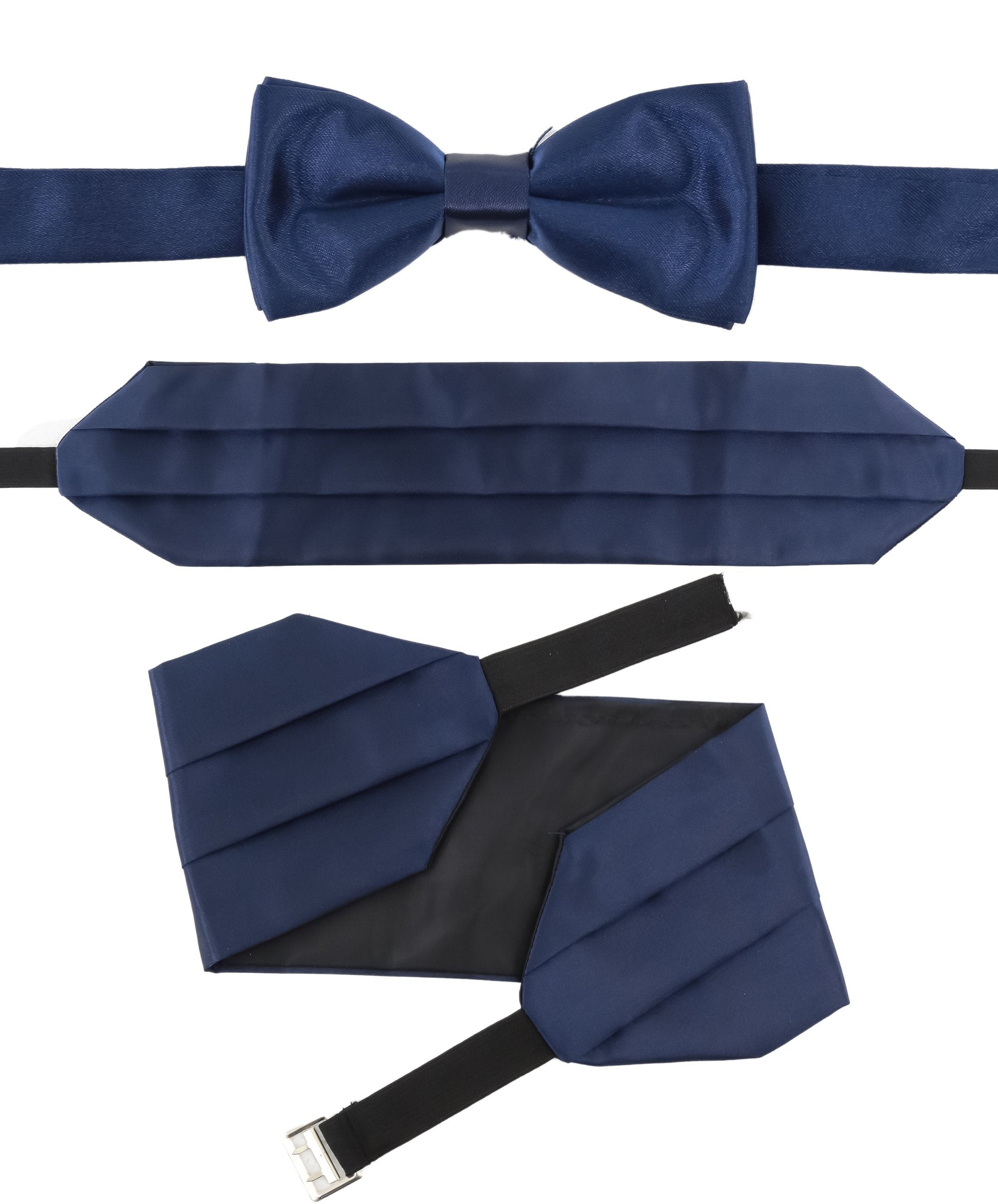 Boys Satin Cummerbund & Bow Tie set - Navy Blue