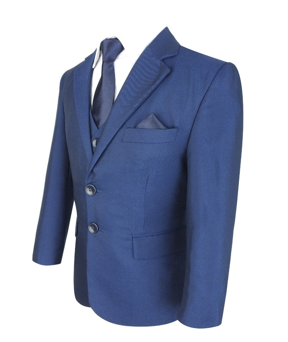 Boys All In One Formal Blue Suit - Dark Blue