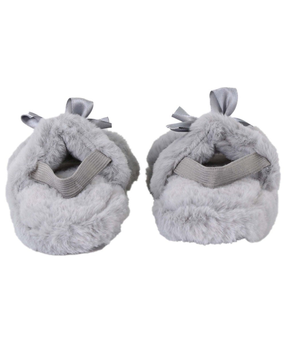 Girls Fur Plush Slipper - Grey