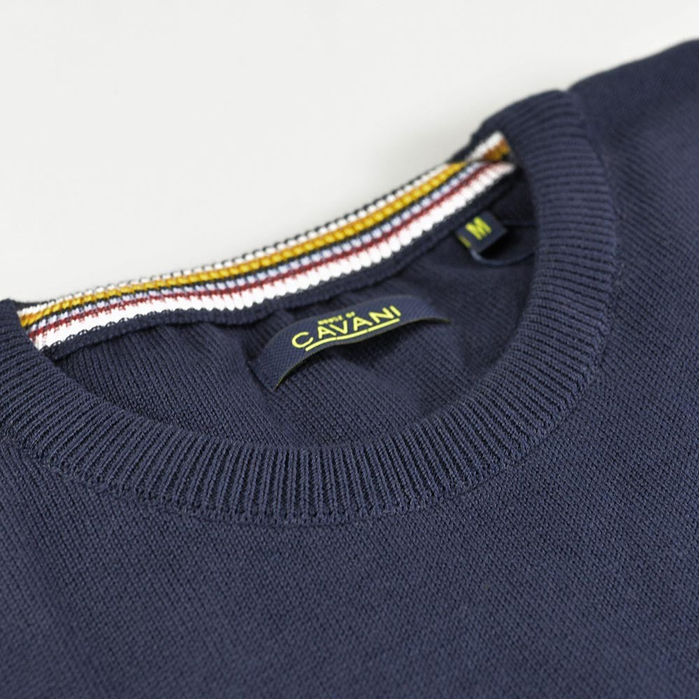 Men's Cotton Slim Fit Crewneck Jumper - Navy Blue