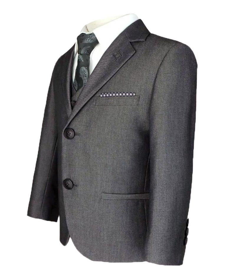 Boys Slim Fit Dark Grey Suit - VERONA - Charcoal Grey