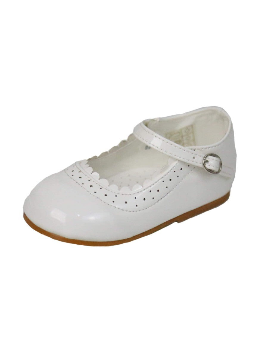 Girls Patent Mary Jane Shoes - Ivory