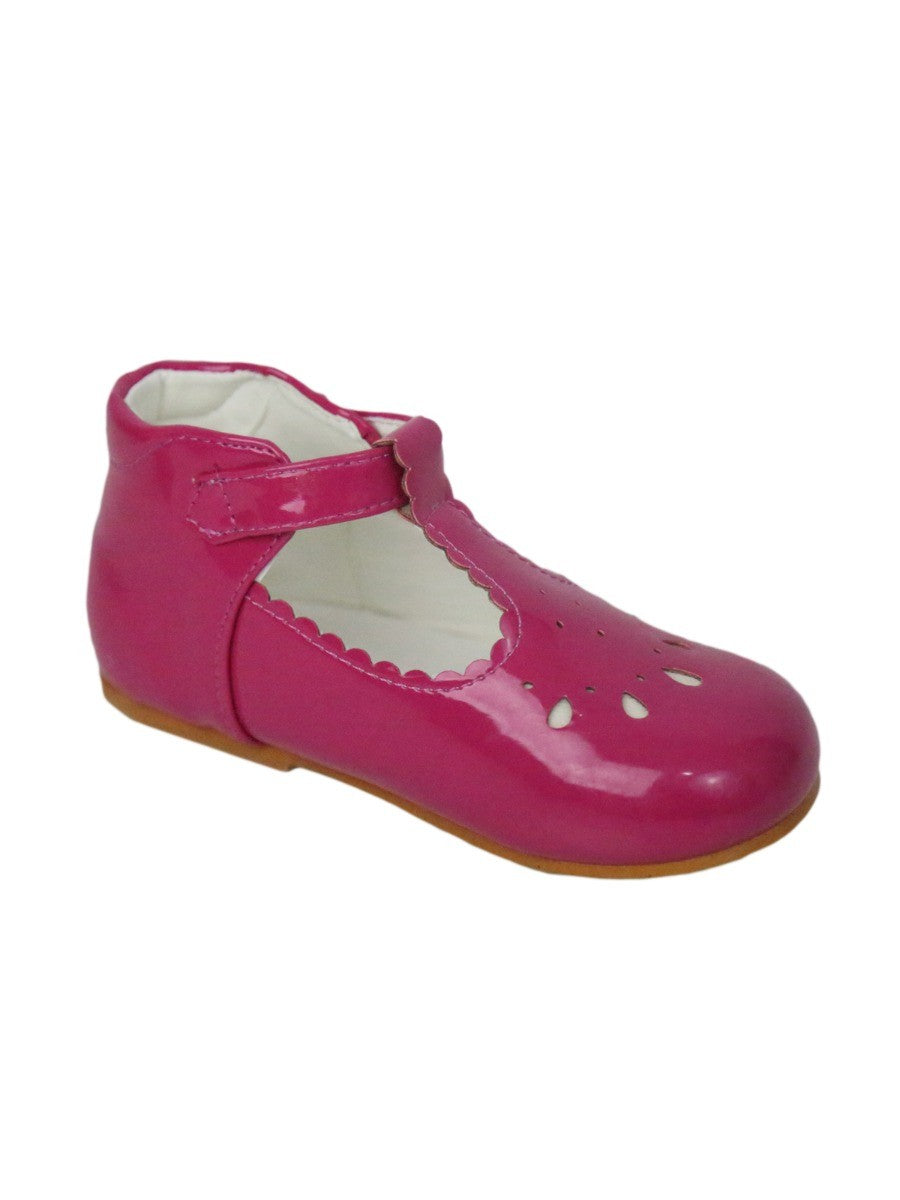 Girls Bridesmaid Perforated Shoes - Fucshia