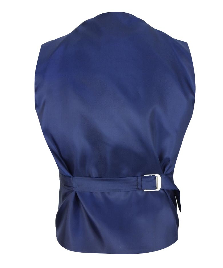 Men's Boys Slim Fit Swirl Royal blue Waistcoat - Blue