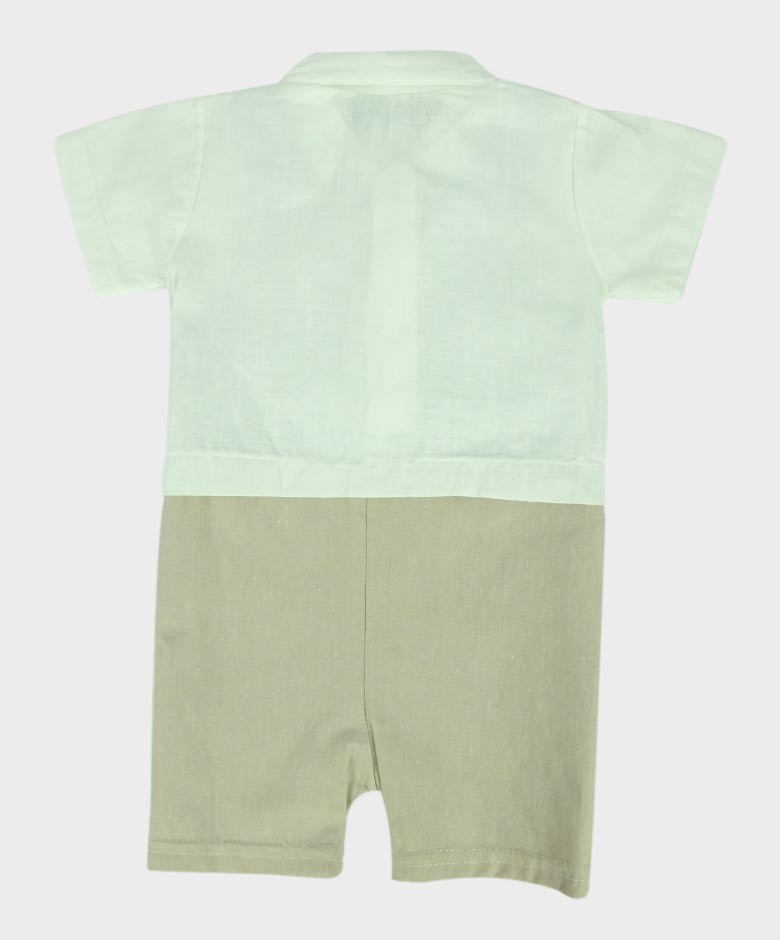 Baby Boys Casual Dungaree 3 Piece Set - Blue - Beige