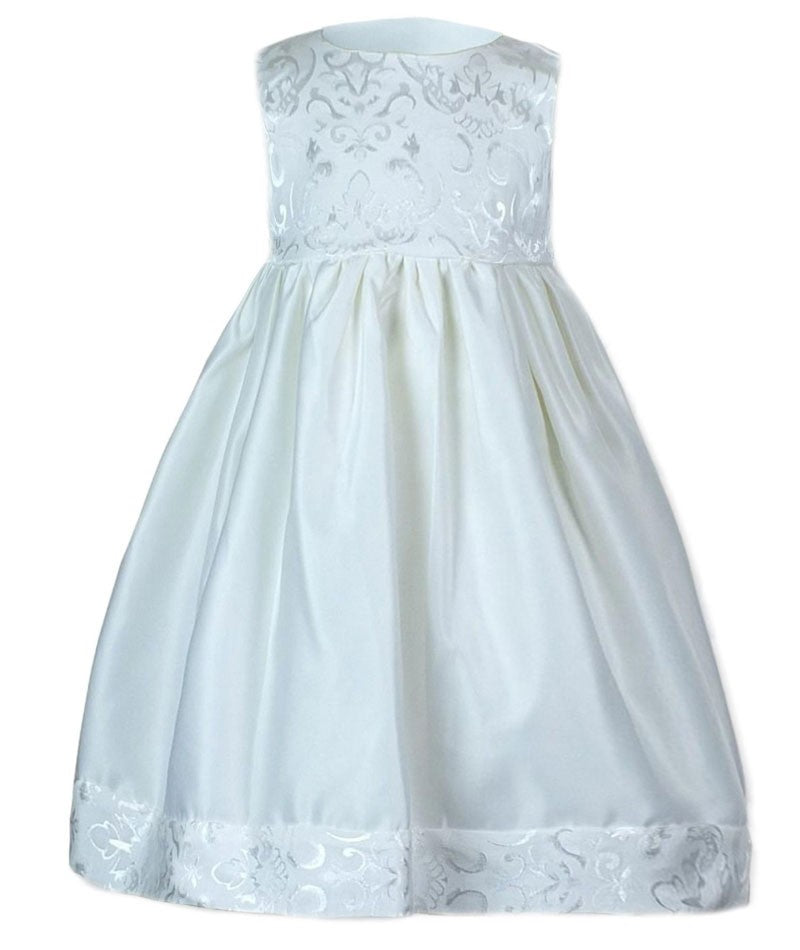 Baby Girls Embroidered Christening Dress Set - White