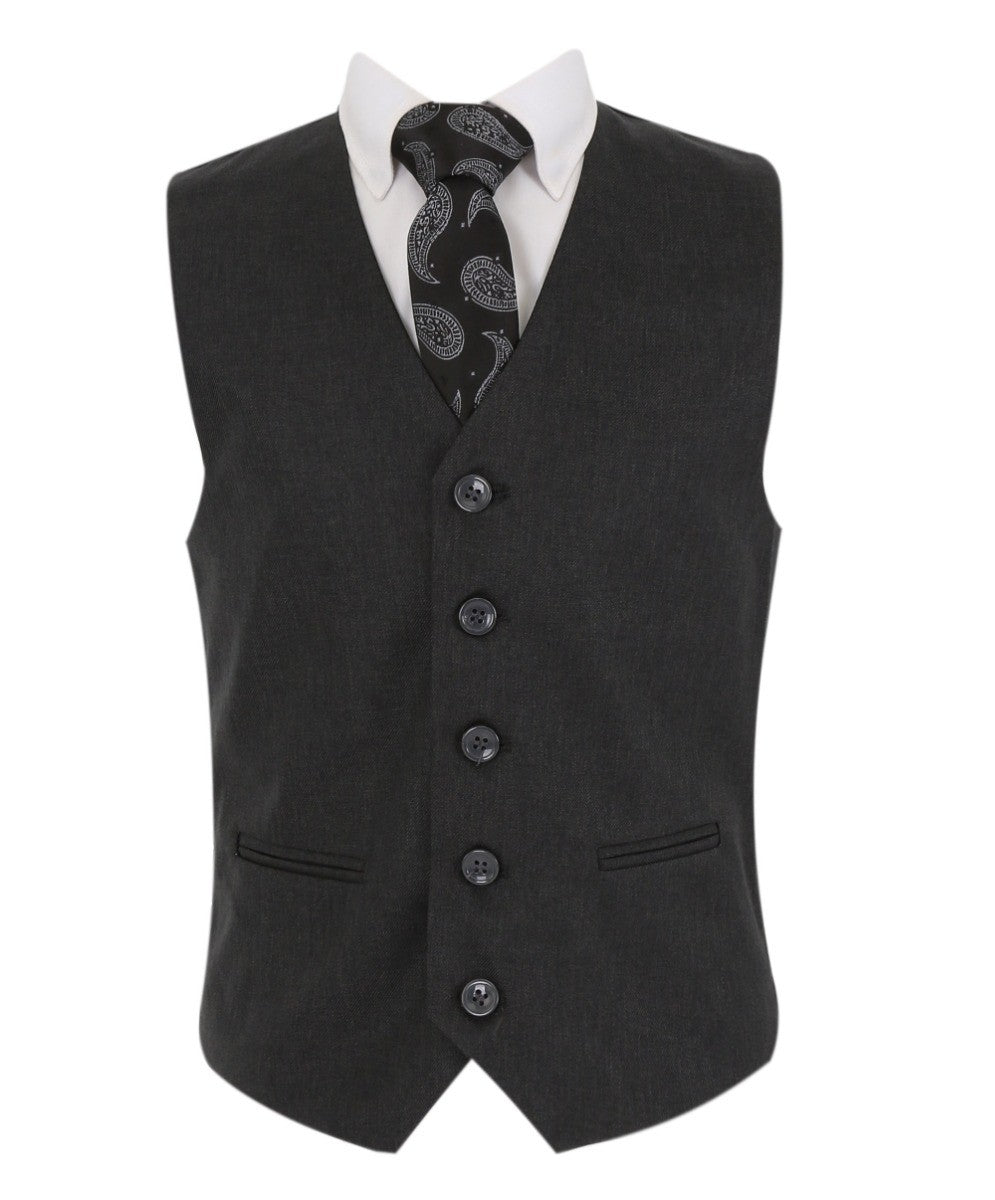 Boys Tailored Fit Formal Suit - LANDON - Black