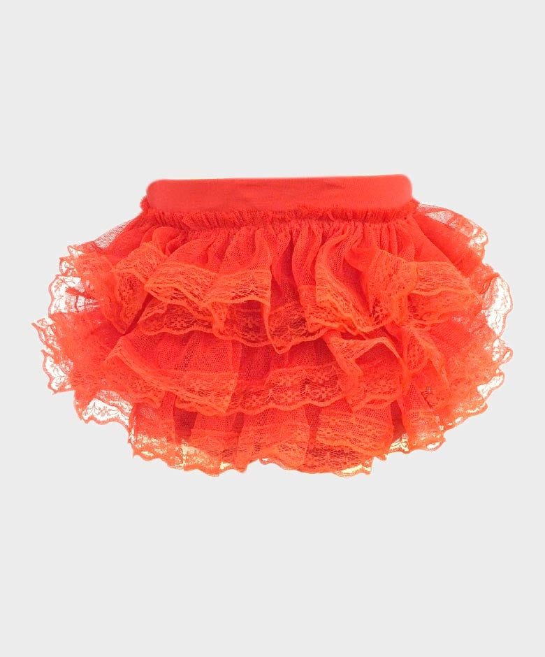 Baby Girls Ruffled Lace  bloomers - Red